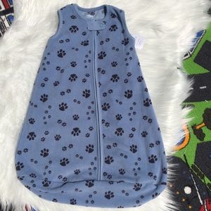 NWT Baby sleep bag blue with paw prints